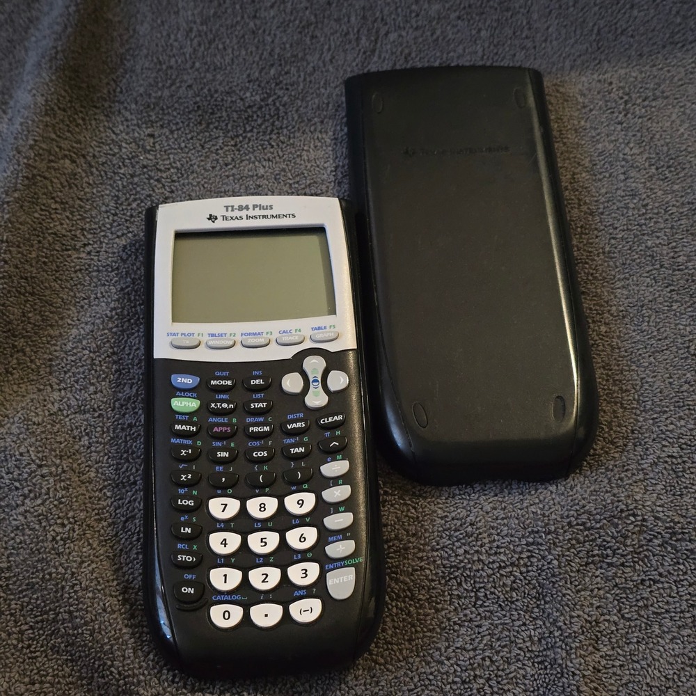 Texas Instruments TI-84 Plus OS Graphing Calculator Student Black Silver TESTED